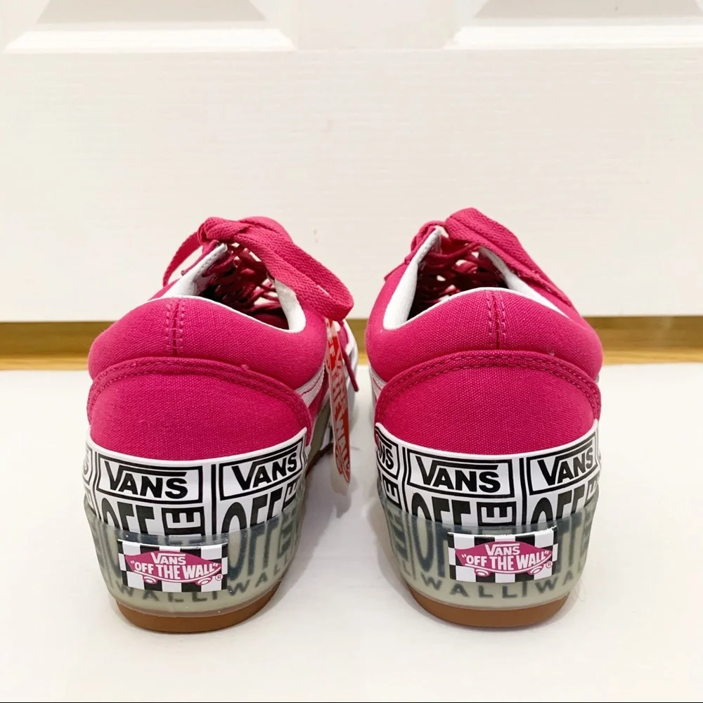 Vans Pink and White Platform Shoes - Picture 4 of 9